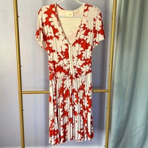 Red and off white Maeve (Anthropologie) dress